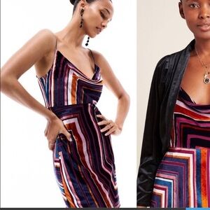 Velvet Striped Anthropologie Dress - XS